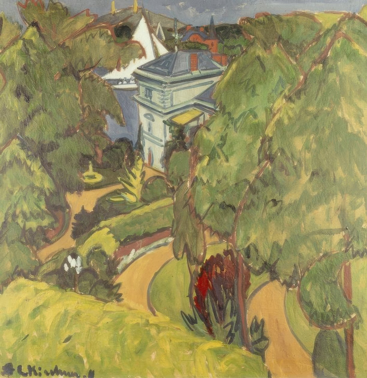 Krajobraz (willa w pobliżu Grünau) autorstwa Ernst Ludwig Kirchner