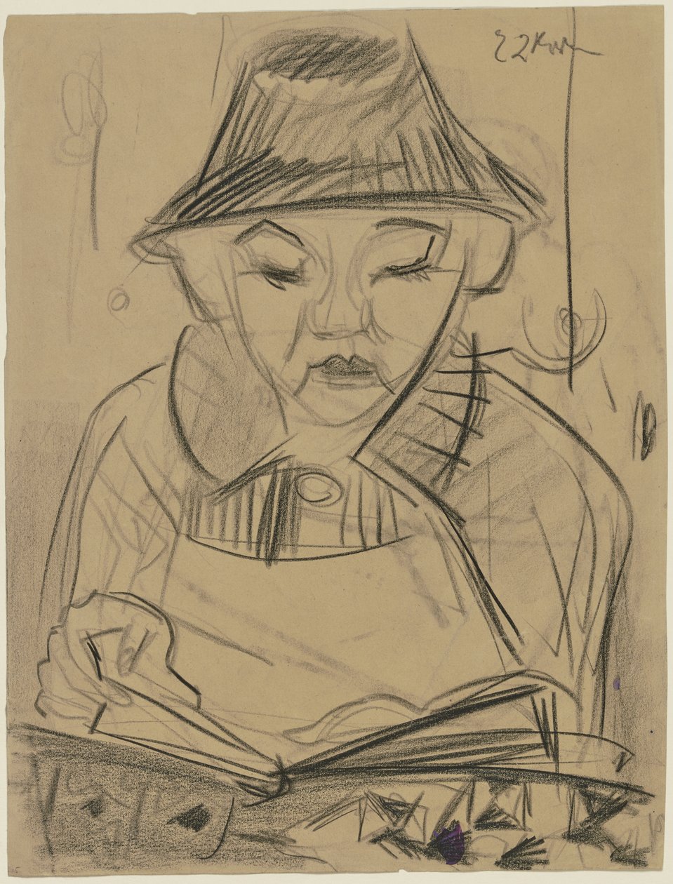 Chłopiec czytający autorstwa Ernst Ludwig Kirchner