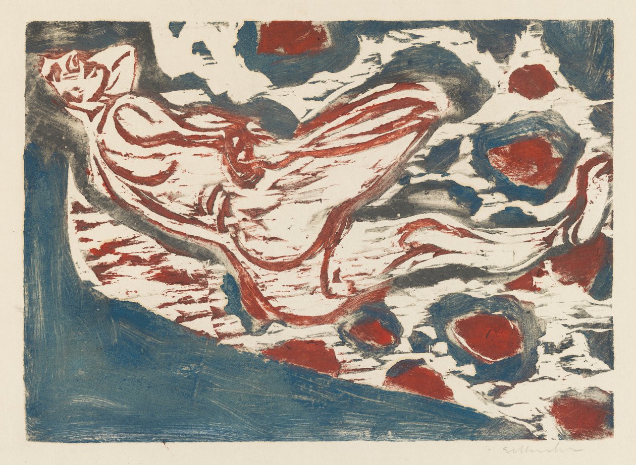Leżąc nago autorstwa Ernst Ludwig Kirchner