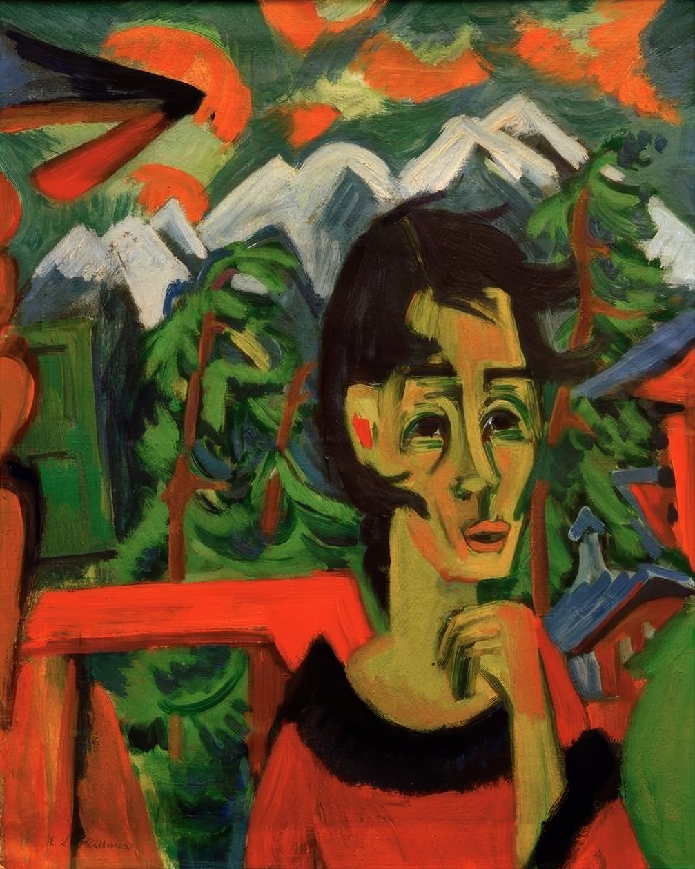 Dziewczyna w suszarce do włosów autorstwa Ernst Ludwig Kirchner