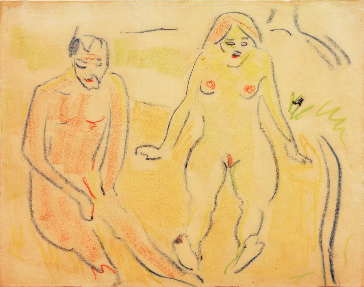 Mężczyzna i kobieta (siedzi na łące) autorstwa Ernst Ludwig Kirchner