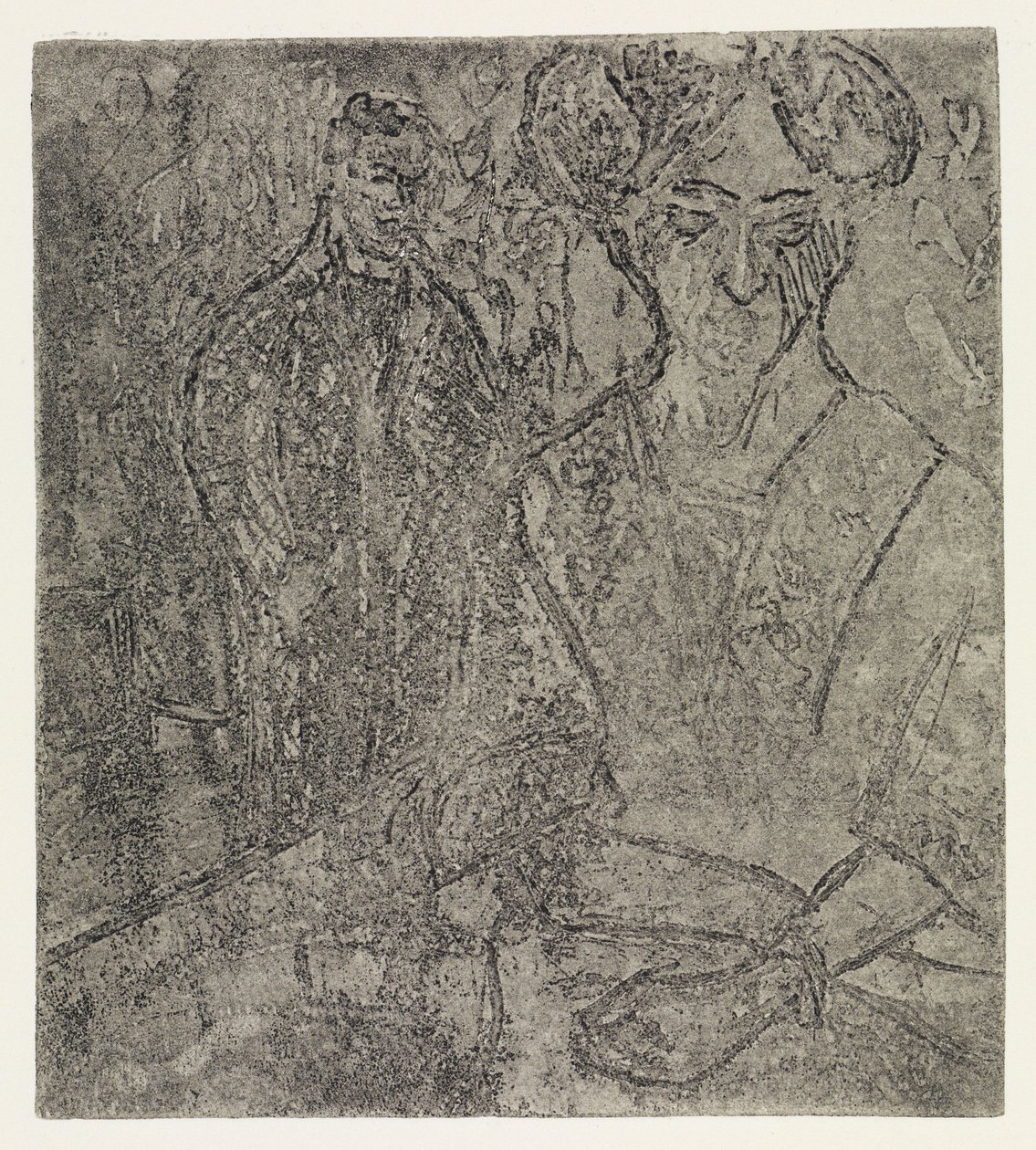 Mężczyzna i siedząca kobieta / Blondynka i czarna kobieta autorstwa Ernst Ludwig Kirchner