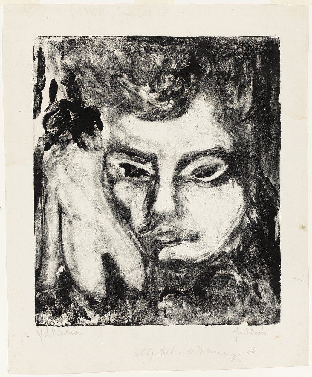 Głowa mężczyzny z aktem autorstwa Ernst Ludwig Kirchner