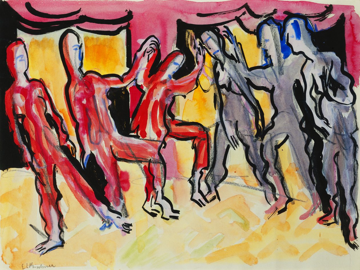 Grupa taneczna Mary Wigman autorstwa Ernst Ludwig Kirchner