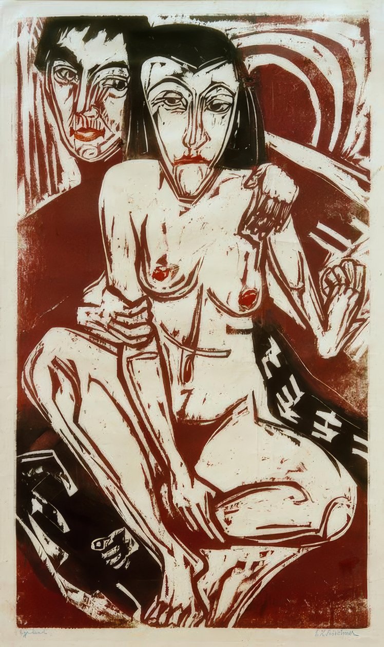 Melancholia (autoportret z Erną) autorstwa Ernst Ludwig Kirchner