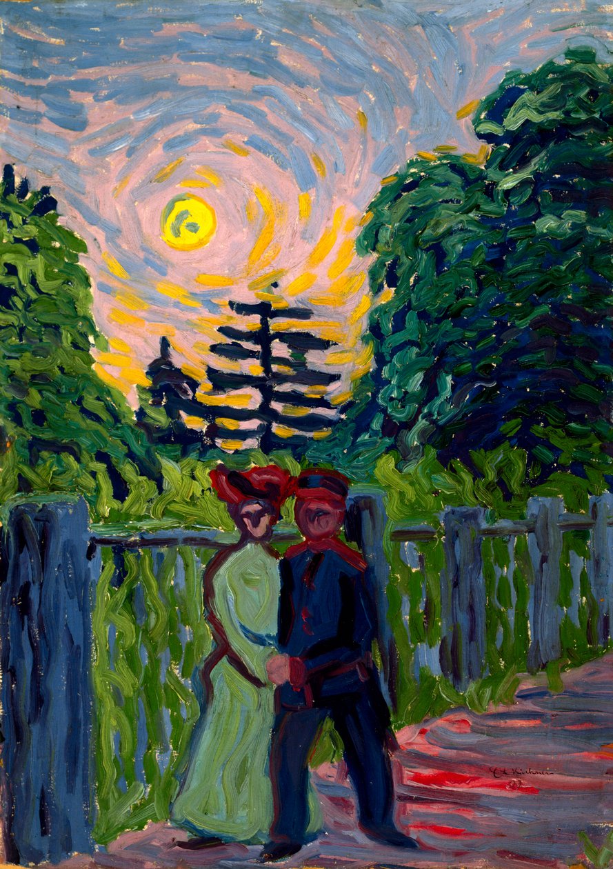 Wschód Księżyca: Żołnierz i Dziewica, 1905 autorstwa Ernst Ludwig Kirchner