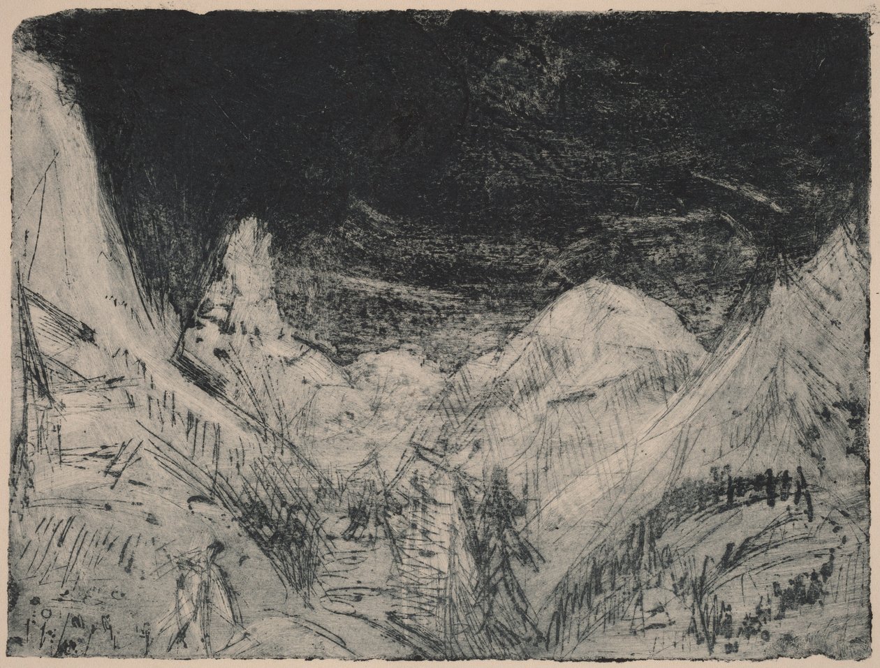 Górski krajobraz z małymi kosiarkami autorstwa Ernst Ludwig Kirchner