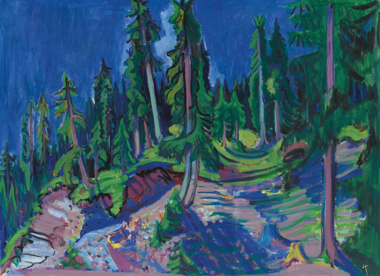 Studium lasu górskiego, 1936. autorstwa Ernst Ludwig Kirchner