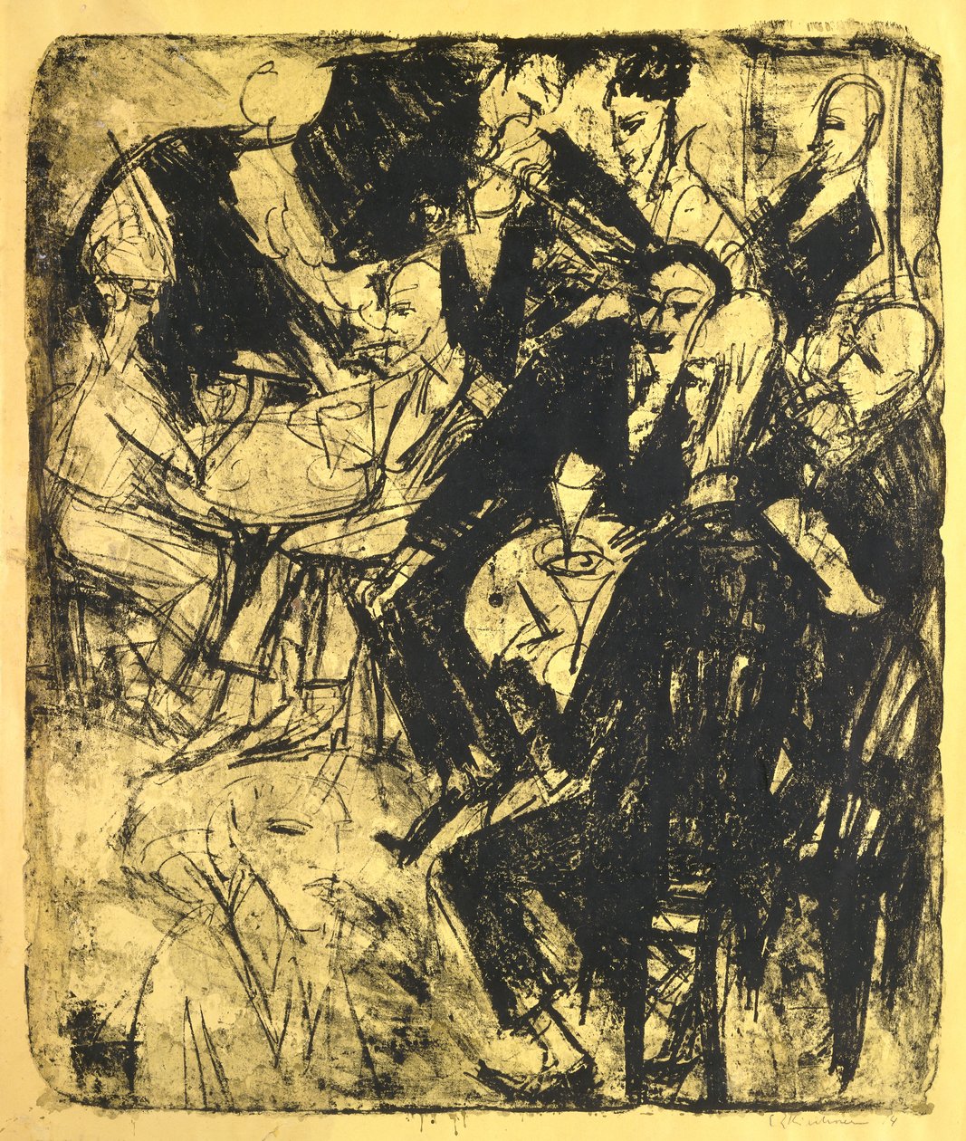 Restauracja muzyczna; Restauracja Muzyczna, 1914 autorstwa Ernst Ludwig Kirchner
