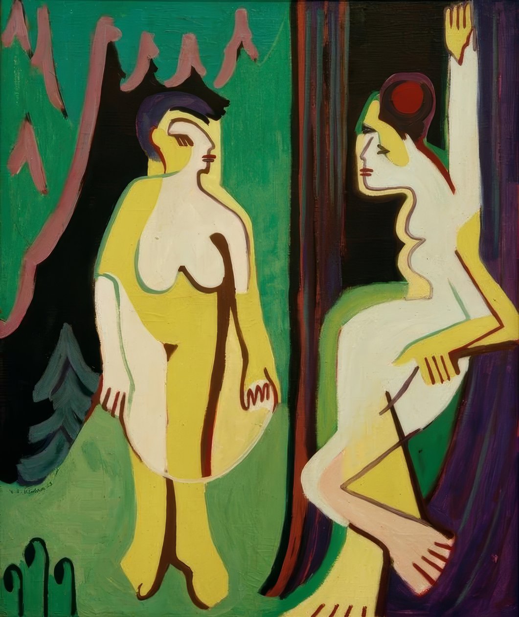 Nagie kobiety na leśnej łące autorstwa Ernst Ludwig Kirchner