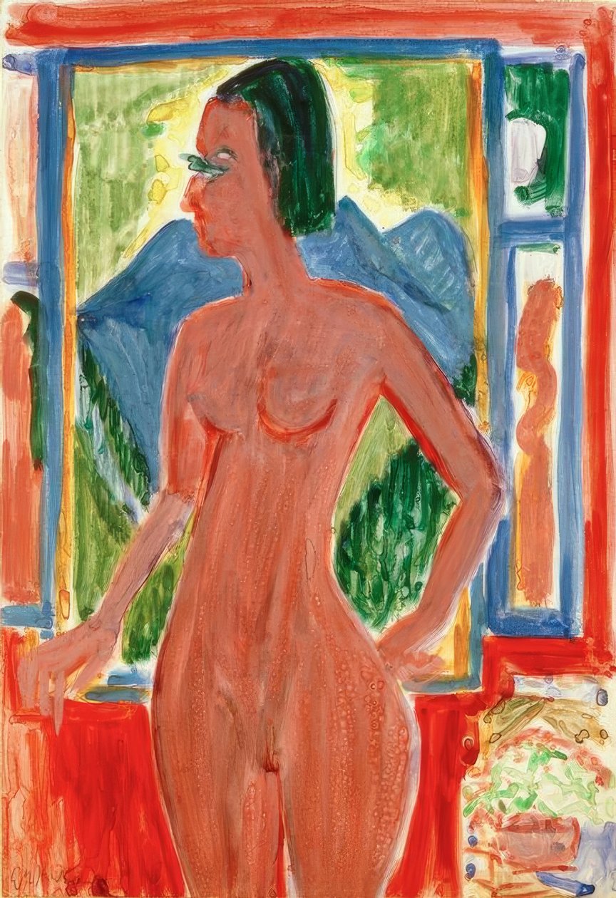 Naga kobieta przy oknie autorstwa Ernst Ludwig Kirchner