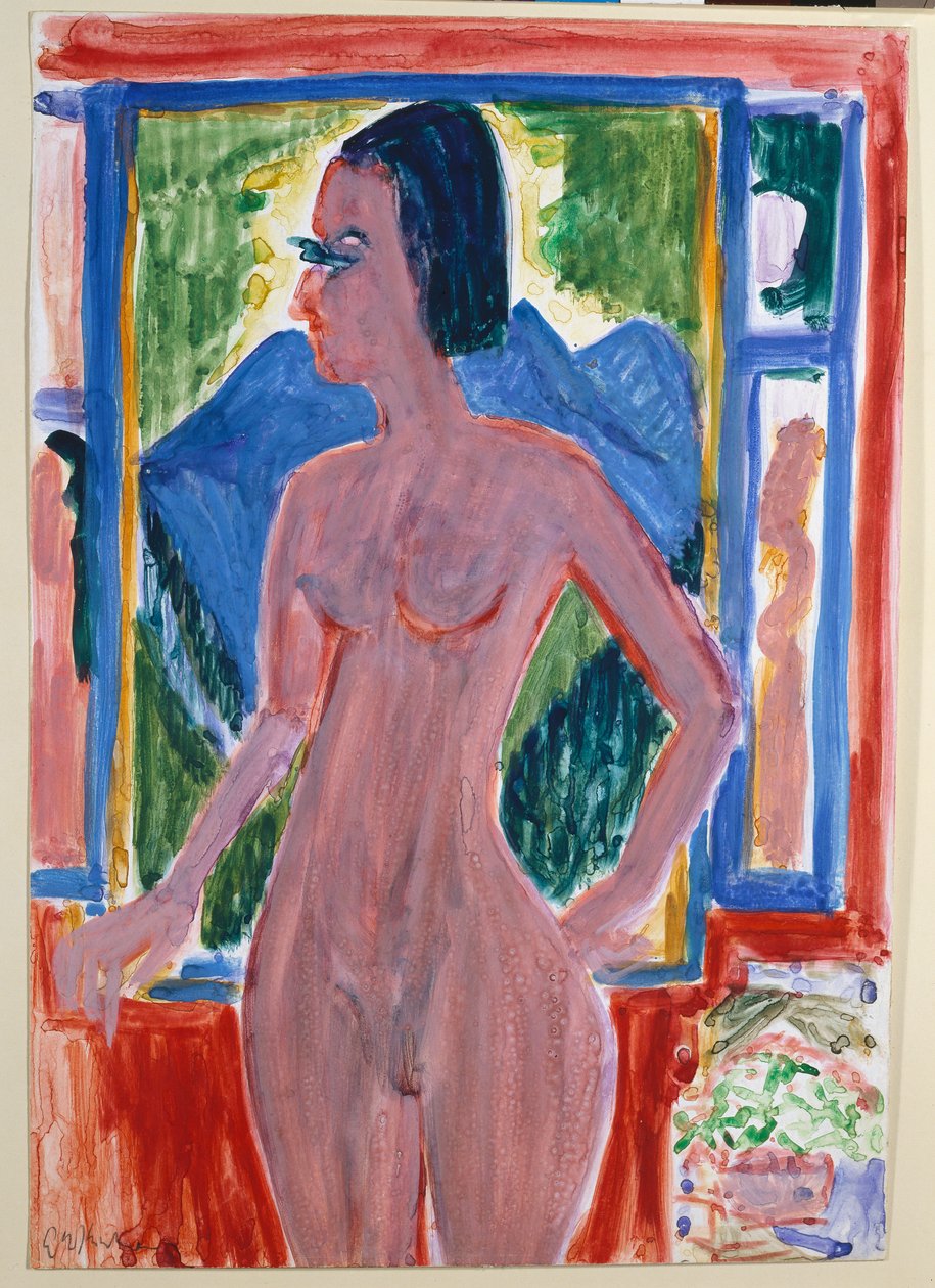 Naga kobieta przy oknie autorstwa Ernst Ludwig Kirchner