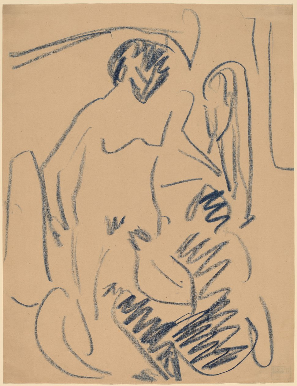 Akt na plaży autorstwa Ernst Ludwig Kirchner