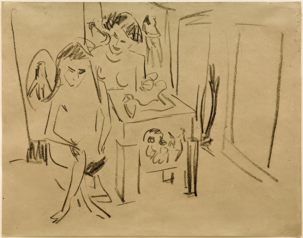 Bez tytułu (Dodo i Fränzi w studiu) autorstwa Ernst Ludwig Kirchner