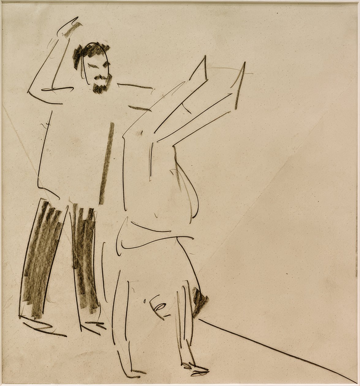 Bez tytułu (mężczyzna z dziewczyną na rękach) autorstwa Ernst Ludwig Kirchner