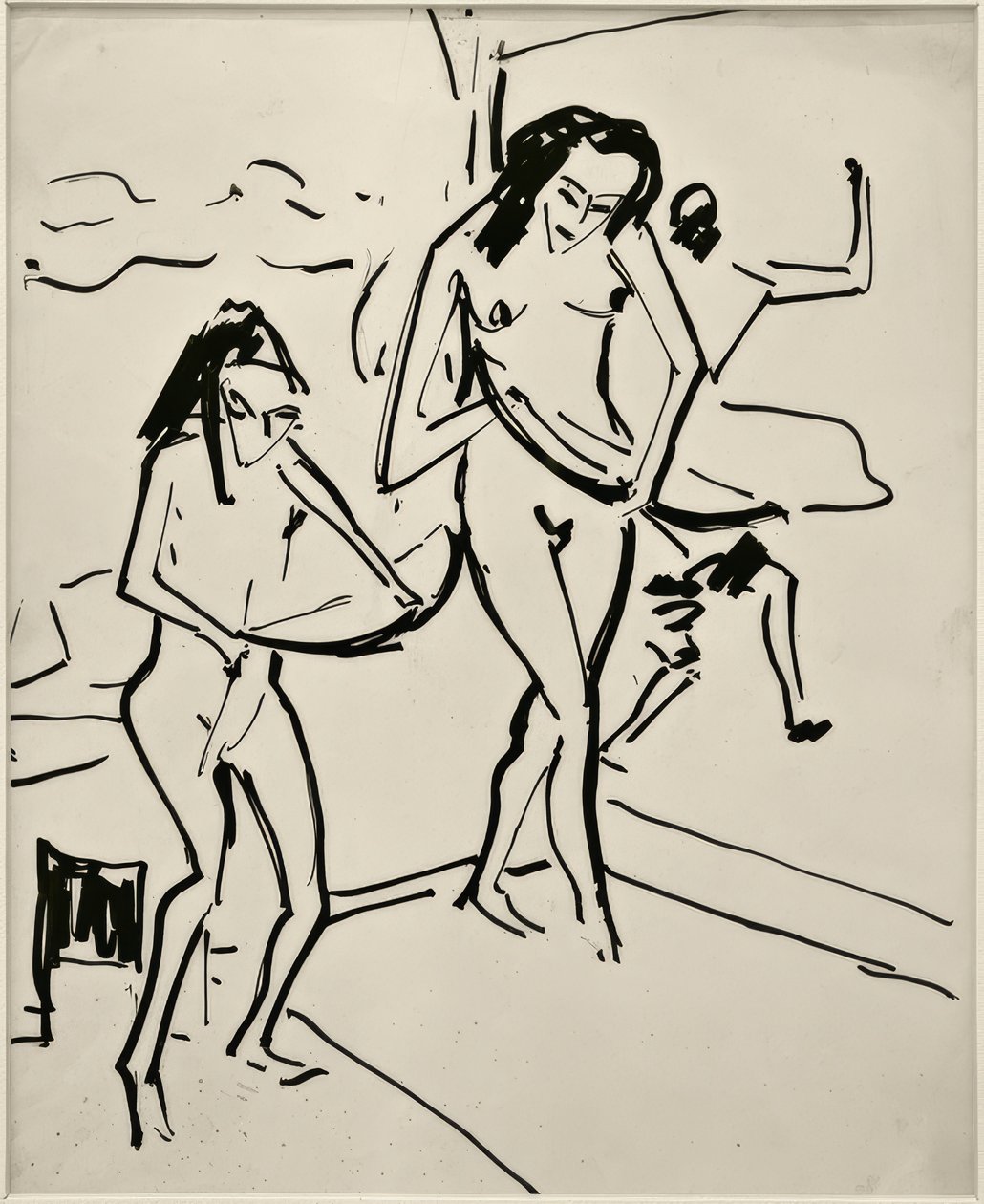 Bez tytułu (Marcella i Senta z kokardą) autorstwa Ernst Ludwig Kirchner