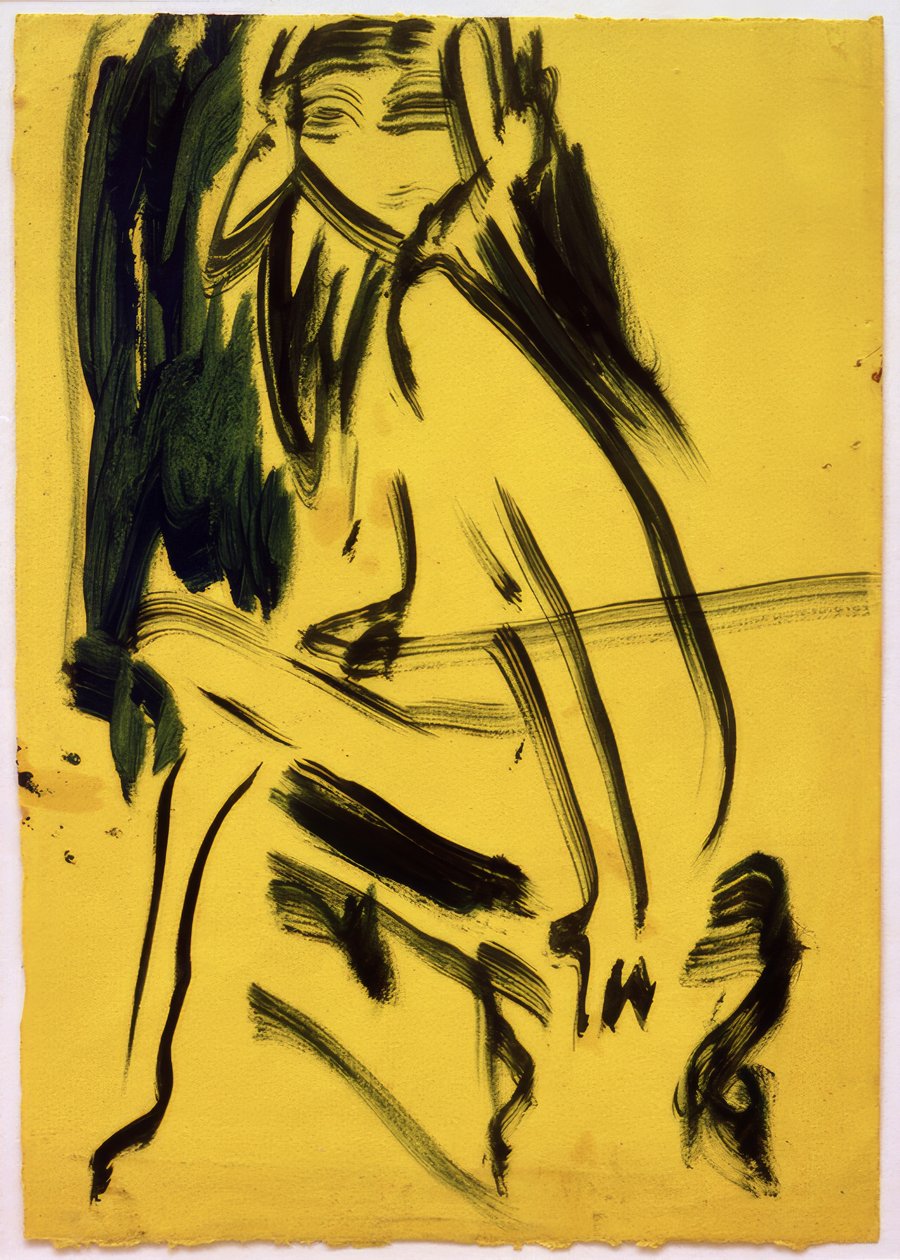 Bez tytułu (siedząca dziewczyna) autorstwa Ernst Ludwig Kirchner