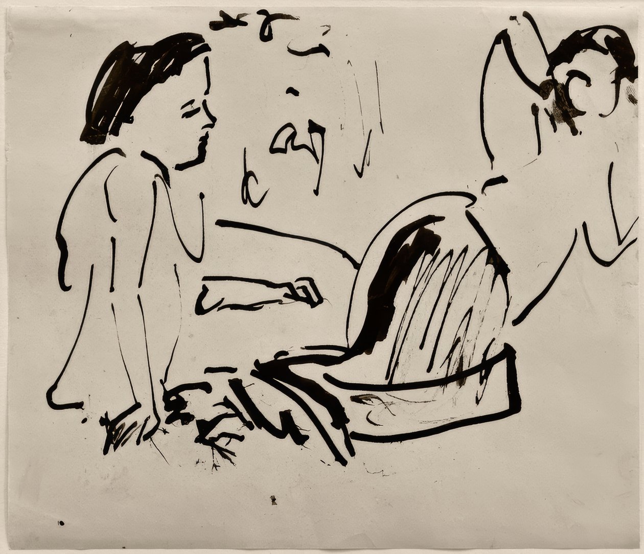 Bez tytułu (dwie kobiety, siedzące) autorstwa Ernst Ludwig Kirchner
