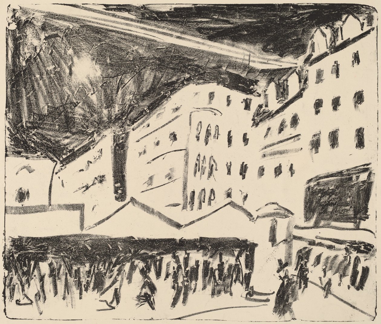 Stary Rynek w Dreźnie z corocznym jarmarkiem autorstwa Ernst Ludwig Kirchner