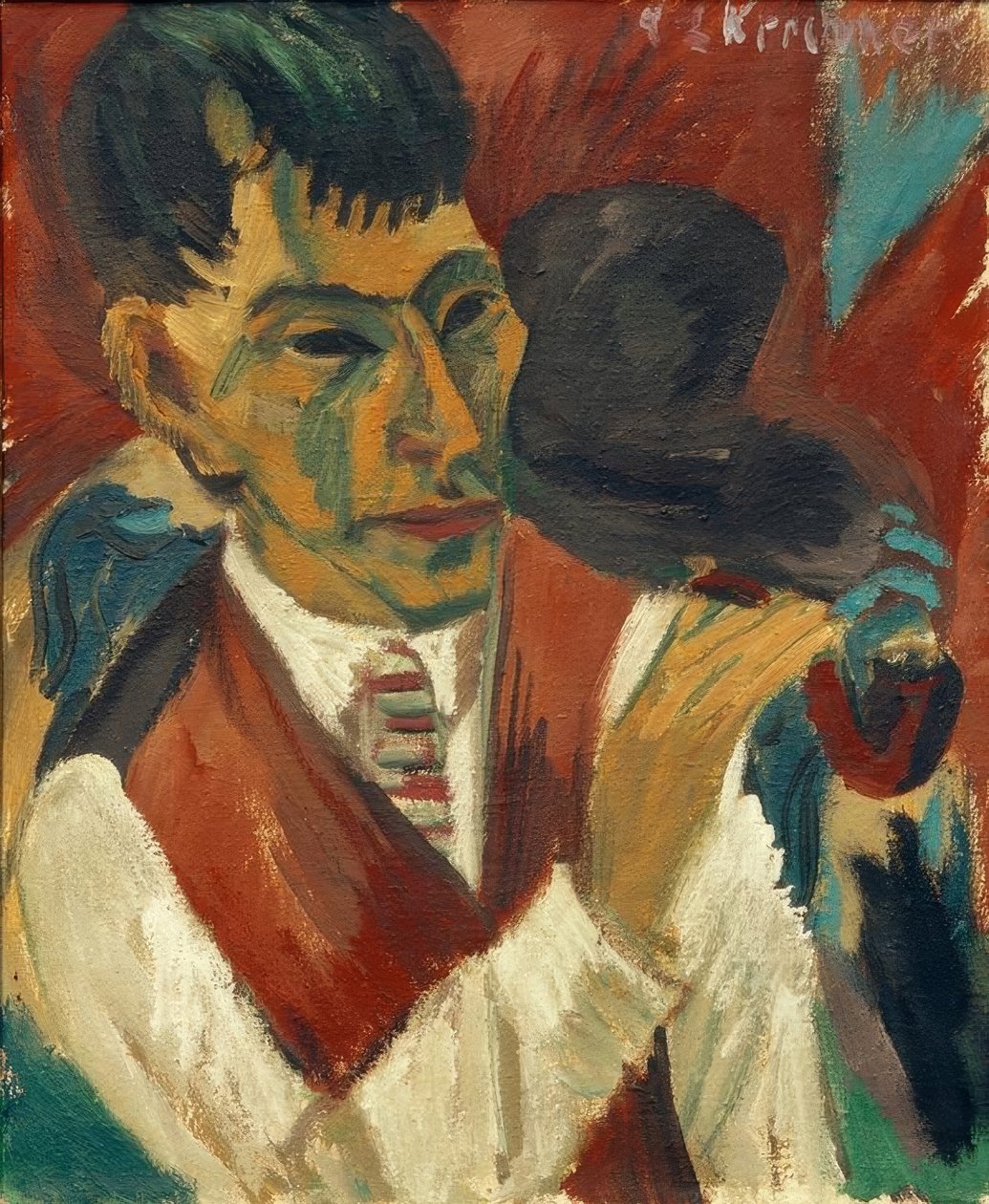 Otto Mueller z fajką autorstwa Ernst Ludwig Kirchner