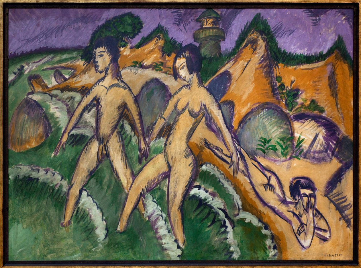Za morzem. Obraz Ernsta Ludwiga Kirchnera (1880-1938), olej na płótnie autorstwa Ernst Ludwig Kirchner
