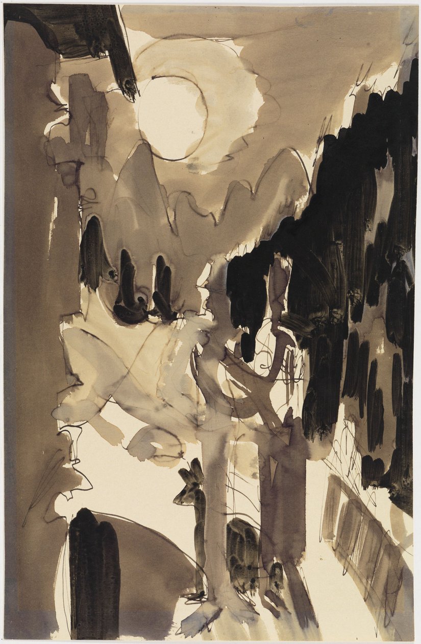 Para w blasku księżyca przed domem autorstwa Ernst Ludwig Kirchner