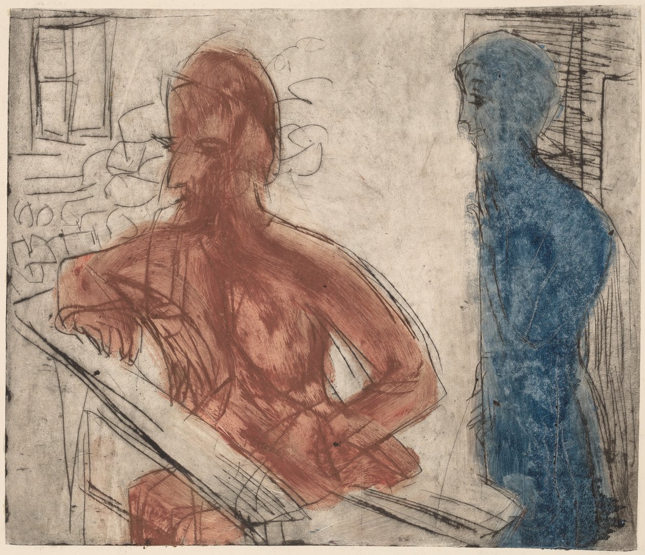 Chłop i dziewczyna autorstwa Ernst Ludwig Kirchner