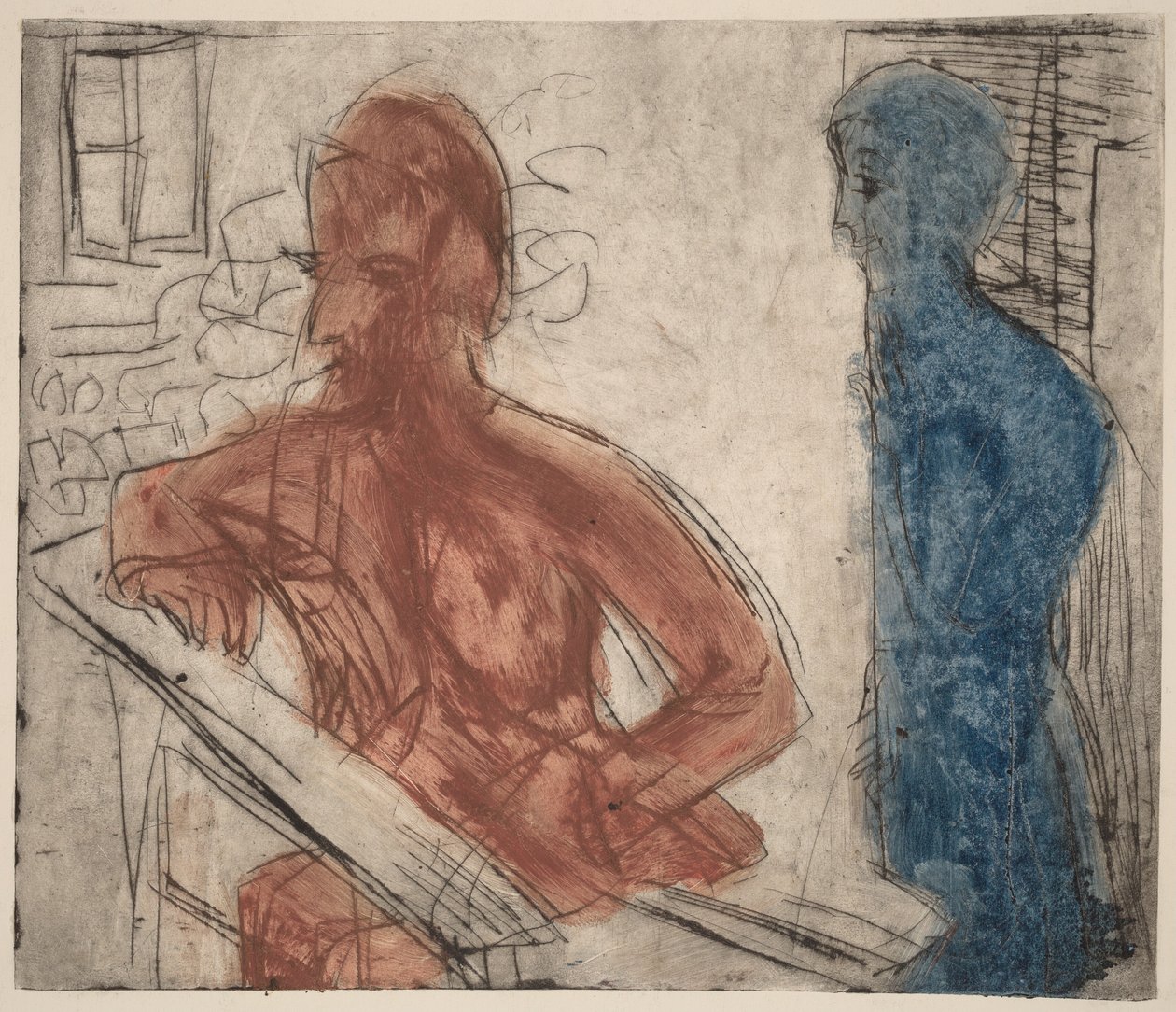 Chłop i dziewczyna autorstwa Ernst Ludwig Kirchner