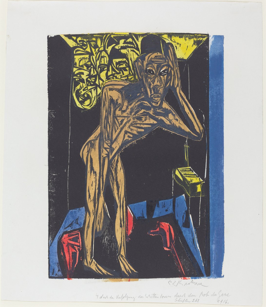 Cudowna historia Petera Schlemihla: Schlemihl w samotności swojego pokoju autorstwa Ernst Ludwig Kirchner