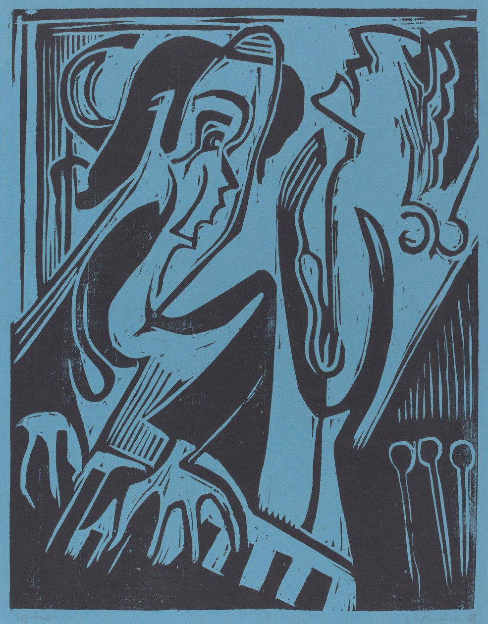 Pianistka i piosenkarka autorstwa Ernst Ludwig Kirchner