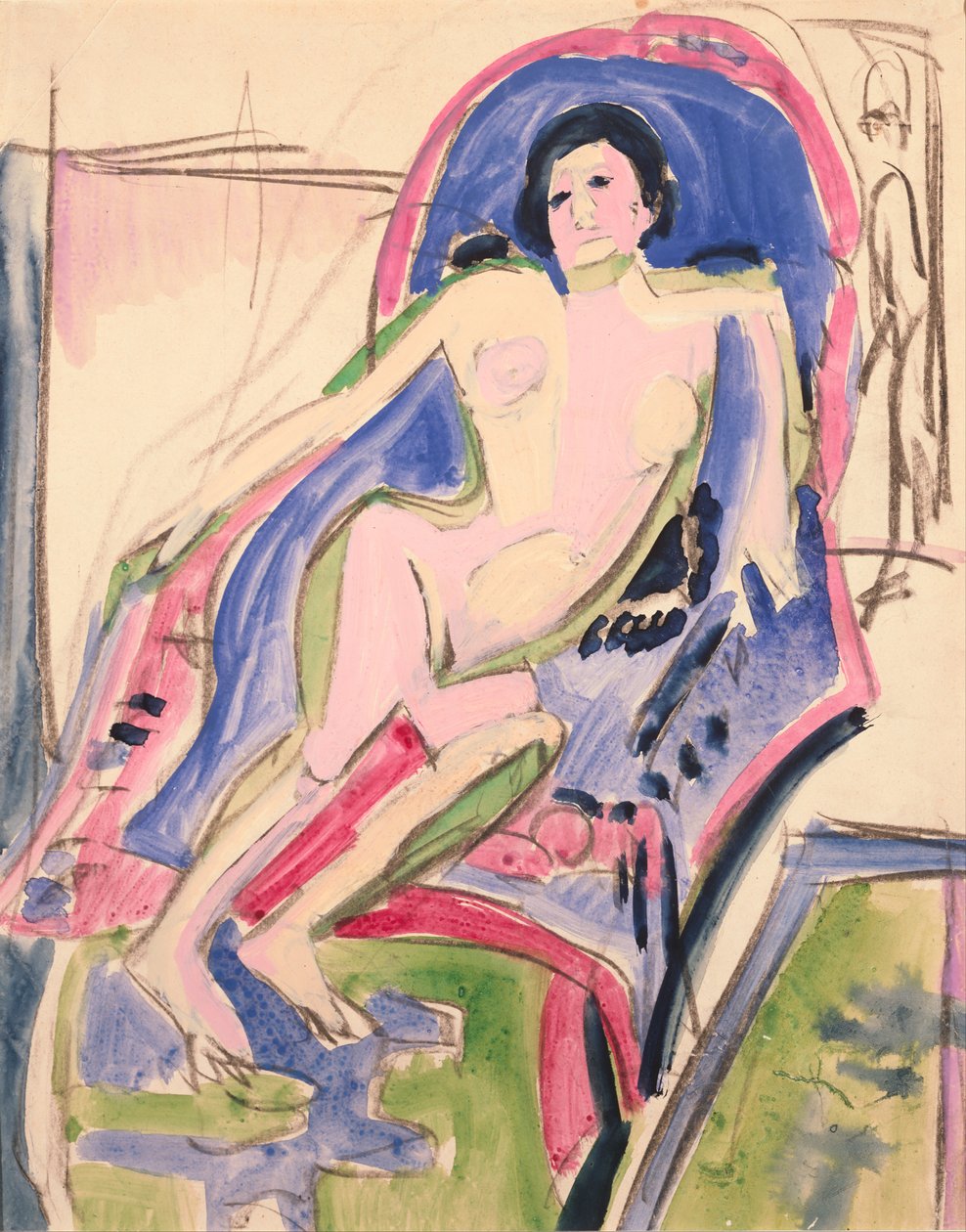 Leżąc nago autorstwa Ernst Ludwig Kirchner