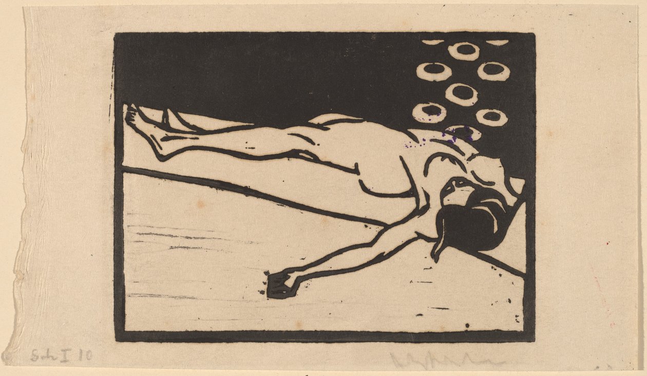 Leżąc nago autorstwa Ernst Ludwig Kirchner