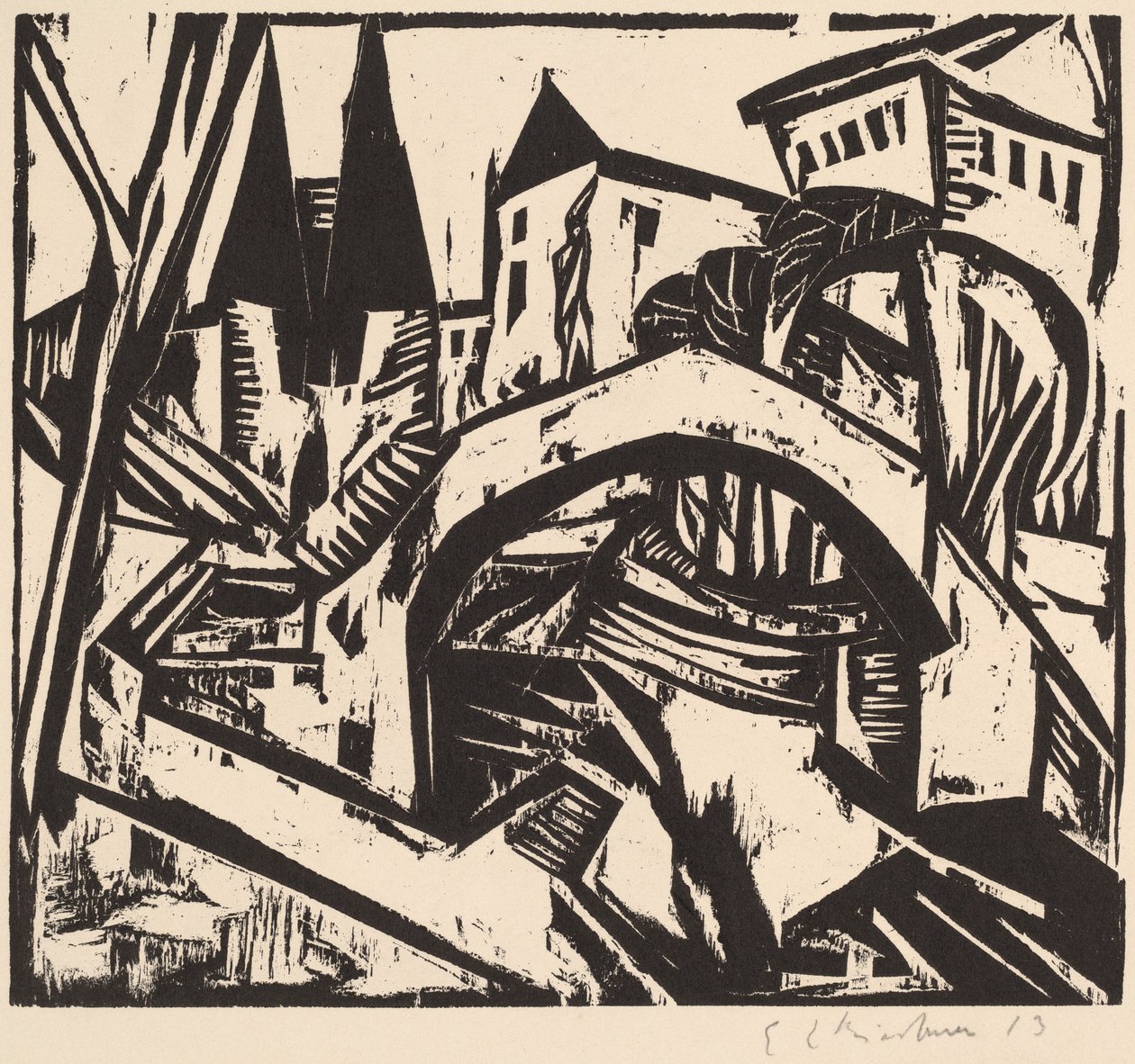 Brzeg rzeki w Elisabeth (Berlin) autorstwa Ernst Ludwig Kirchner