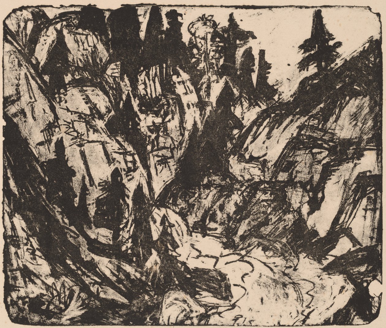 Skalisty strumień autorstwa Ernst Ludwig Kirchner