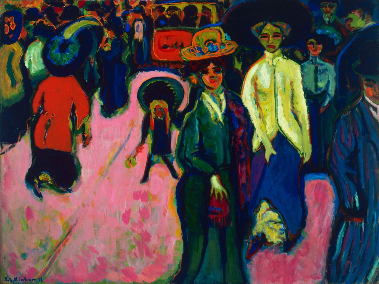Ulica, Drezno (Niemcy). Obraz Ernsta Ludwiga Kirchnera (1880-1938), olej na płótnie autorstwa Ernst Ludwig Kirchner