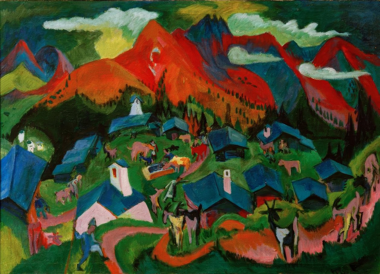 Powrót zwierząt, Stafelalp autorstwa Ernst Ludwig Kirchner