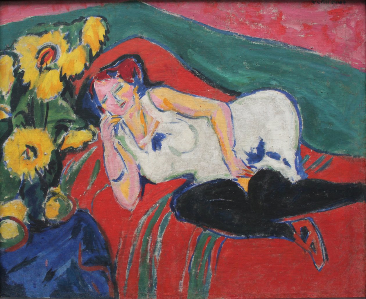 Odpoczywająca kobieta w białej koszuli autorstwa Ernst Ludwig Kirchner