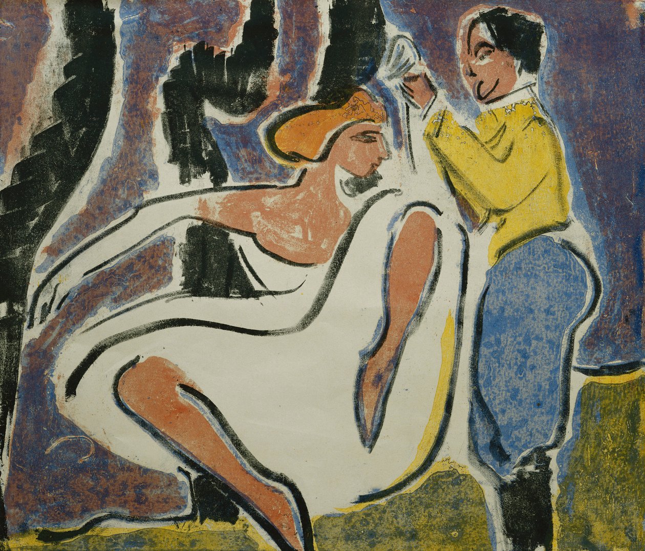 Rosyjski taniec pary; Russisches Tanzerpaar, 1909 autorstwa Ernst Ludwig Kirchner