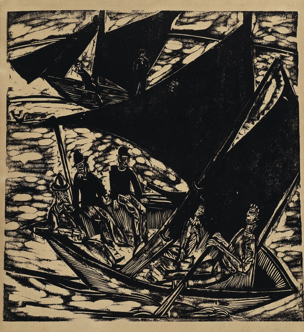 Żaglówki w pobliżu Fehmarn autorstwa Ernst Ludwig Kirchner