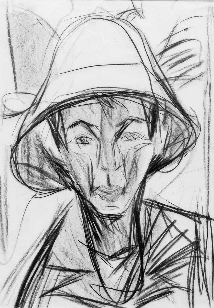 Autoportret z czapką pasterza autorstwa Ernst Ludwig Kirchner