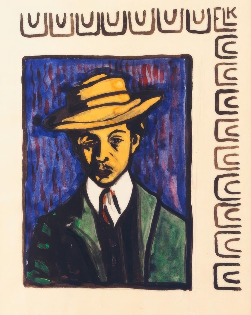 Autoportret z kapeluszem autorstwa Ernst Ludwig Kirchner