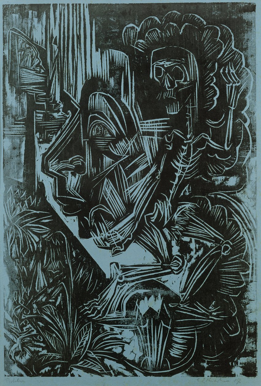 Autoportret z tańcem śmierci, 1917 autorstwa Ernst Ludwig Kirchner