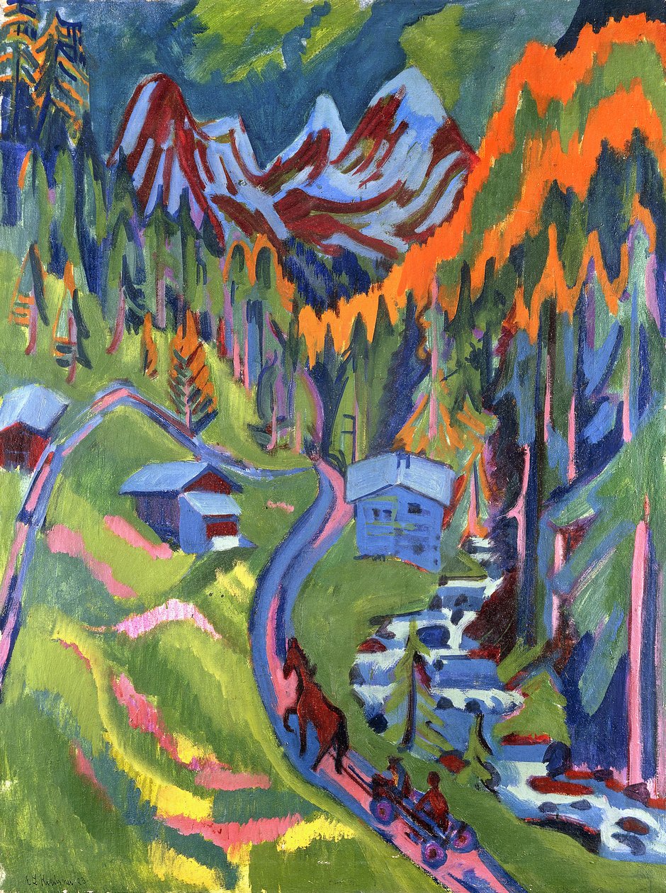 Ścieżka Sertiga latem; Sertigweg im Sommer, 1923 autorstwa Ernst Ludwig Kirchner