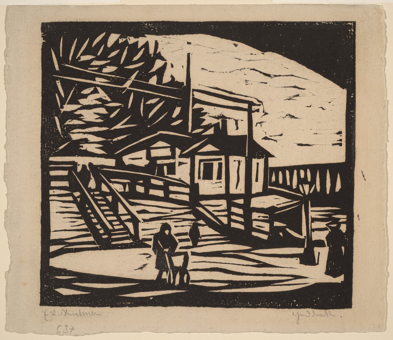 Szopa na brzegu Łaby autorstwa Ernst Ludwig Kirchner