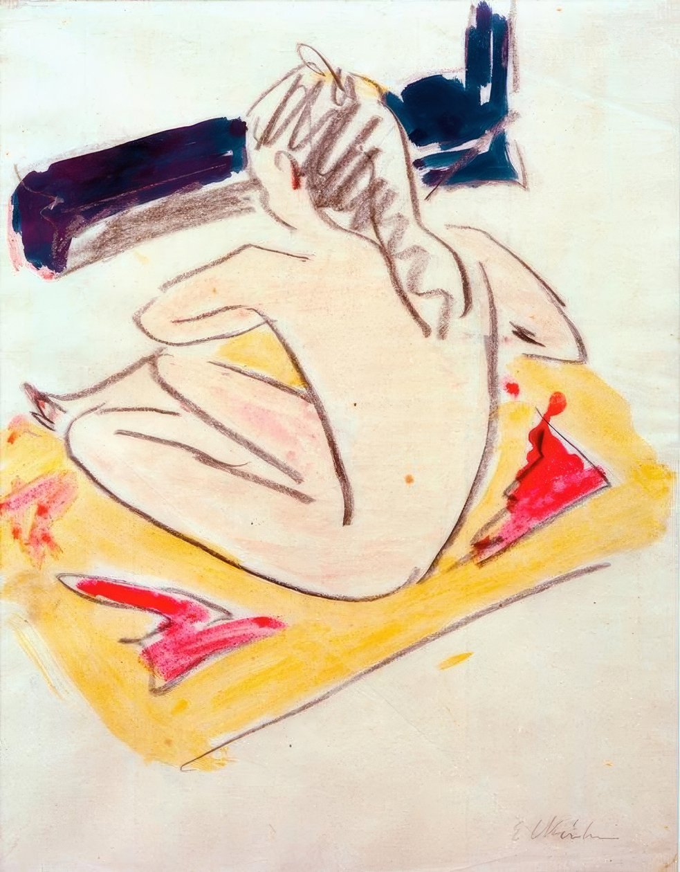 Siedzący Franzi autorstwa Ernst Ludwig Kirchner