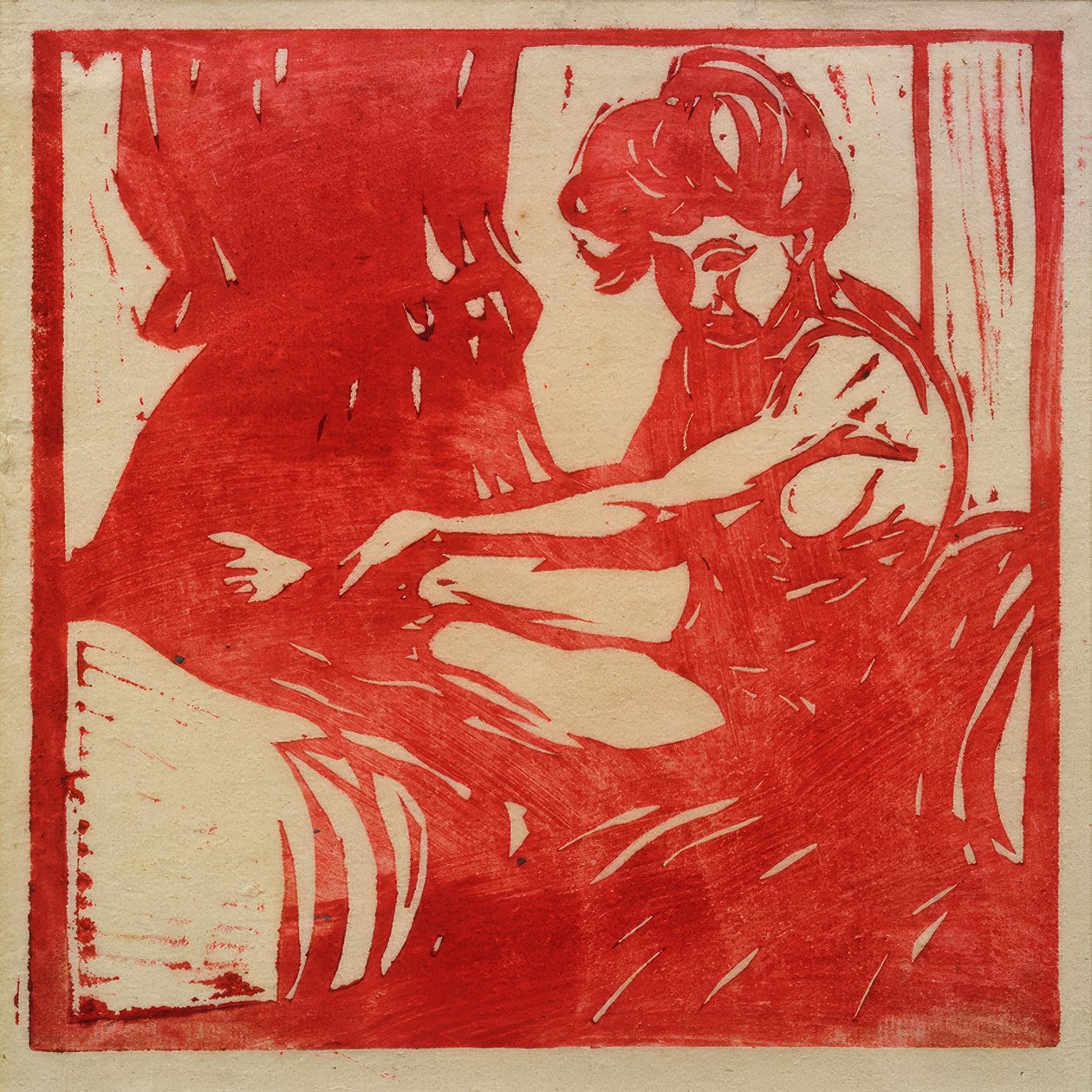 Siedząca naga dziewczyna autorstwa Ernst Ludwig Kirchner