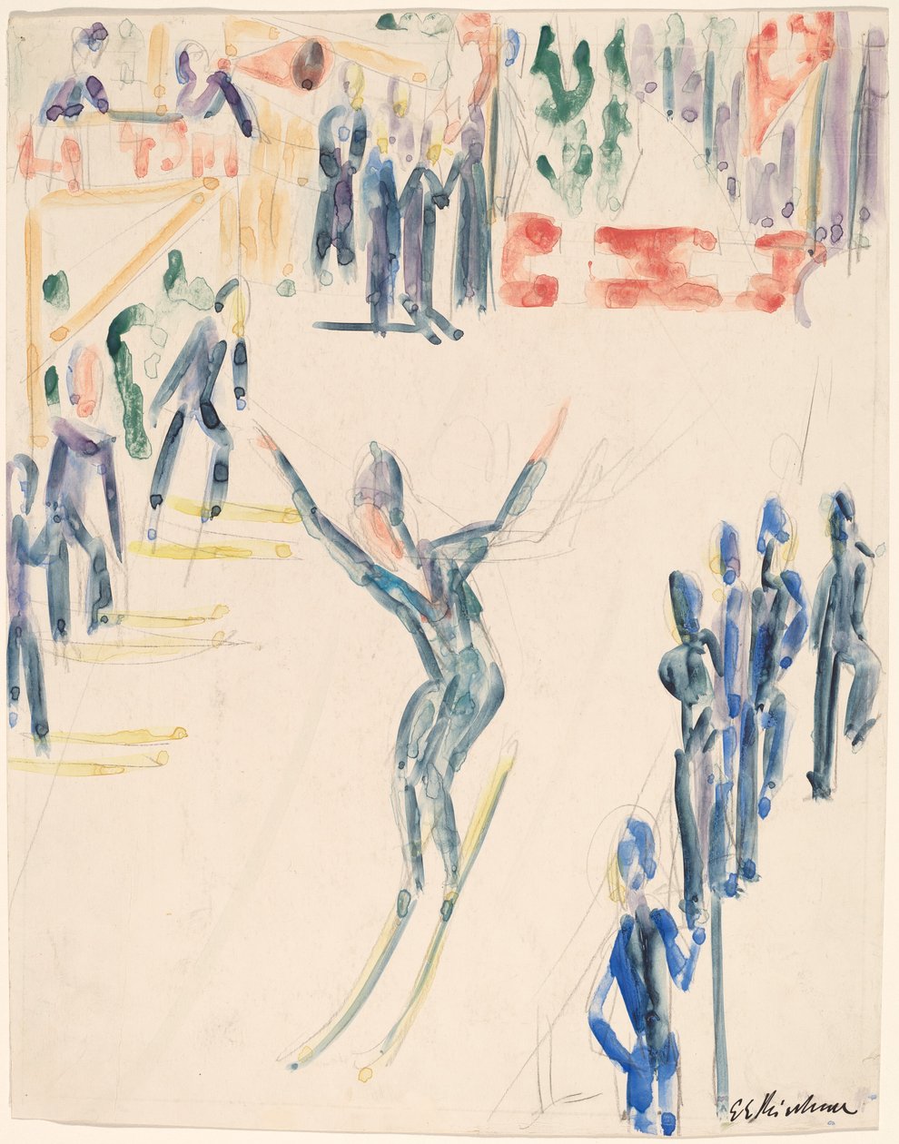 Skoczek narciarski autorstwa Ernst Ludwig Kirchner