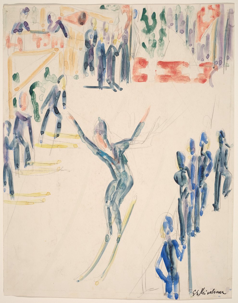 Skoczek narciarski autorstwa Ernst Ludwig Kirchner