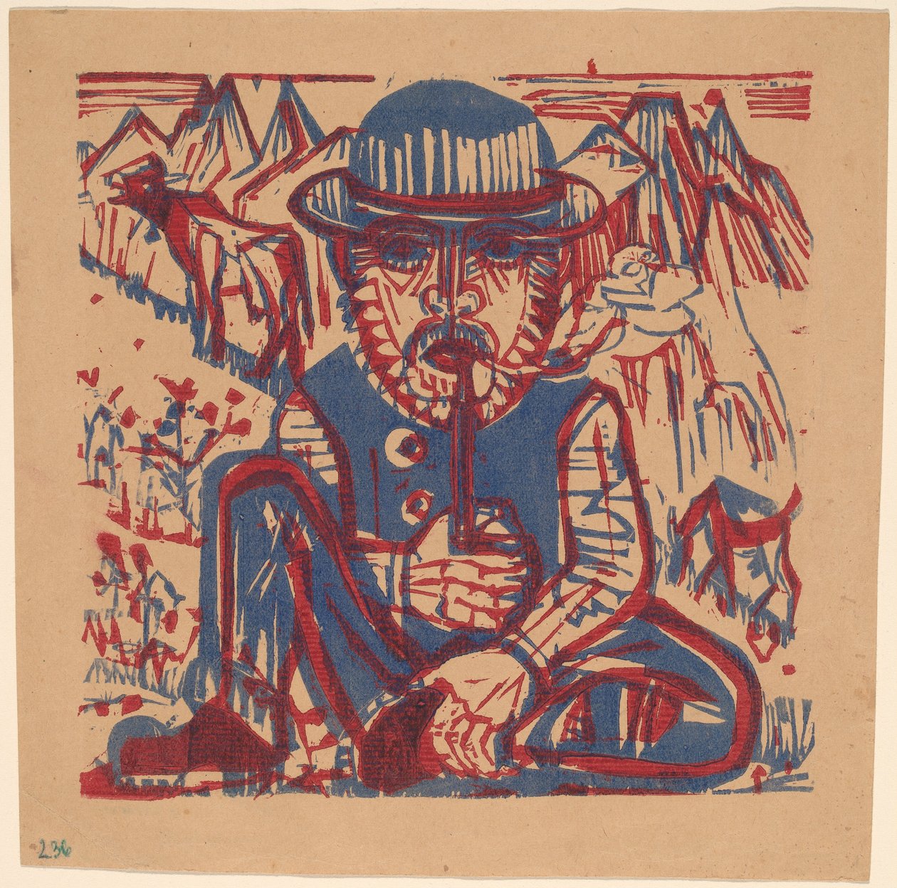 Palący chłop autorstwa Ernst Ludwig Kirchner