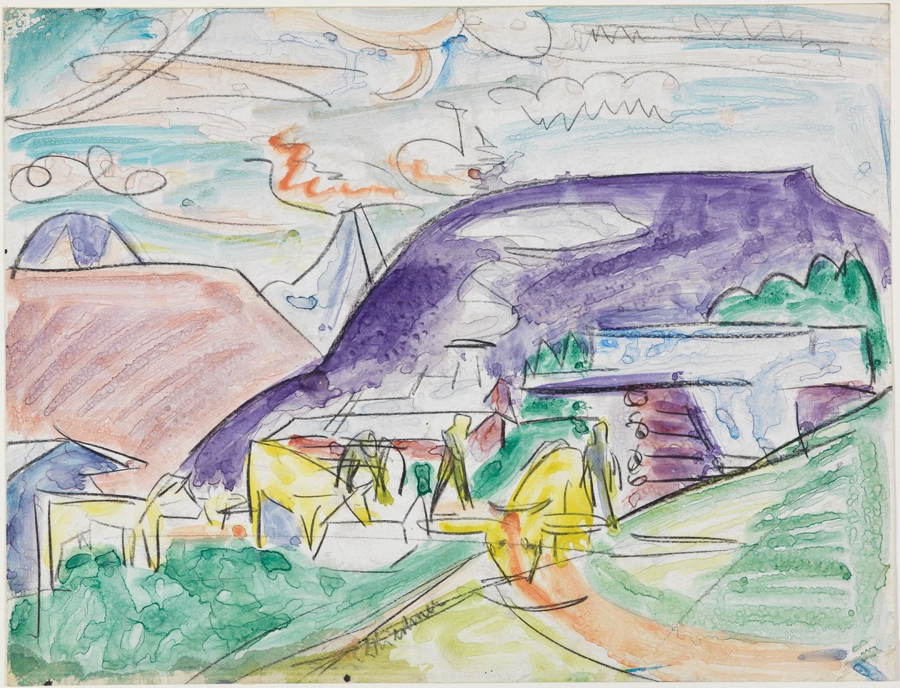 Stafelalp z krowami autorstwa Ernst Ludwig Kirchner